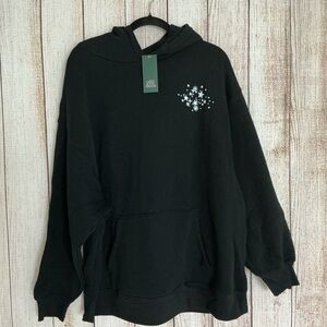 Wild Fable Black Crewneck Sweater with Star Pattern